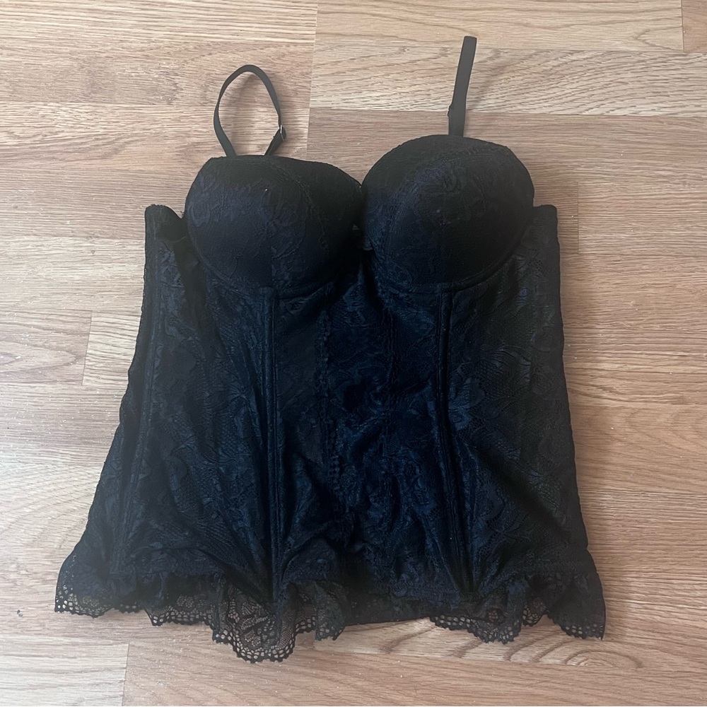 Frederick's of Hollywood Black Lace Corset